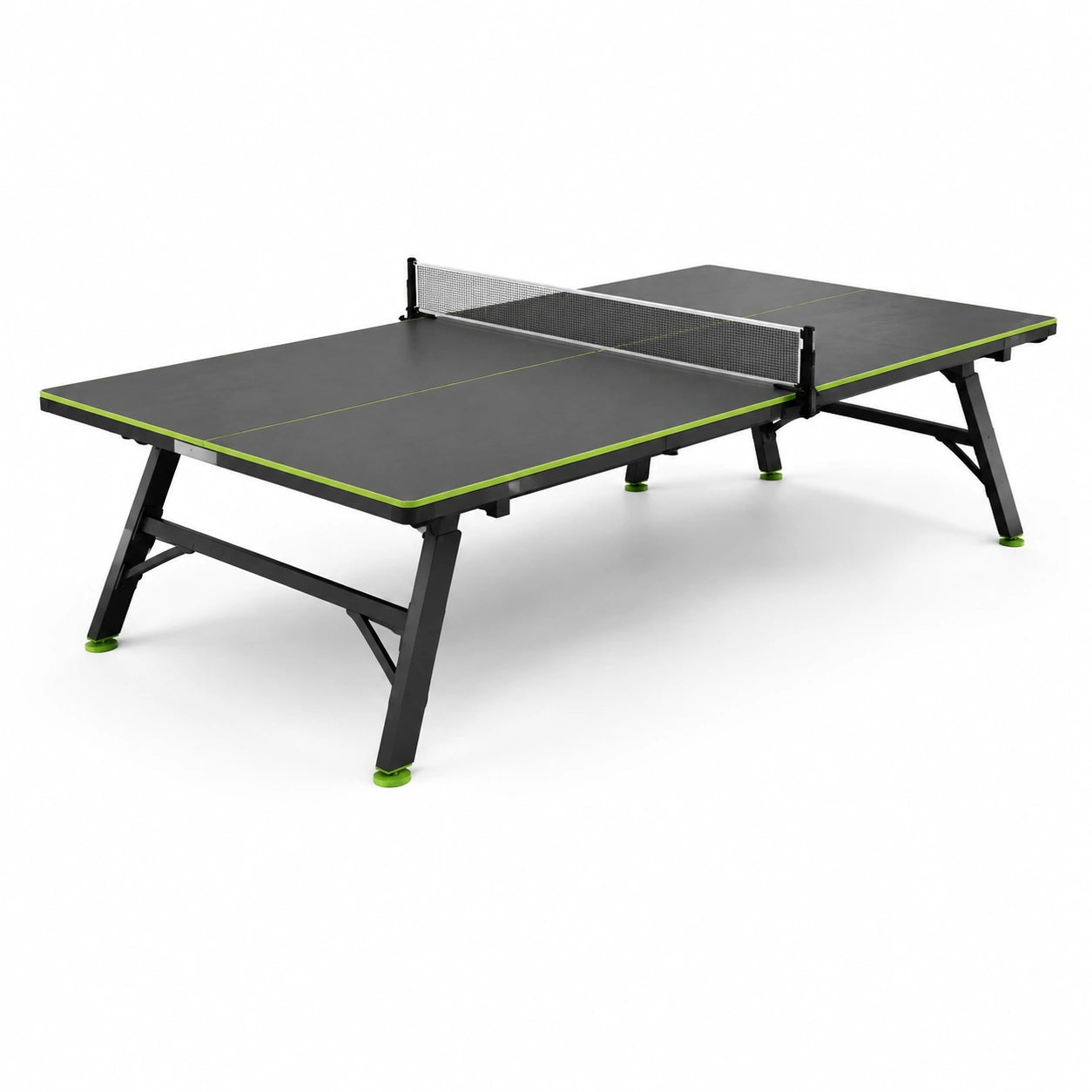 Mesa de ping-pong de MDF y acero 274x152.5x76 cm negro y verde