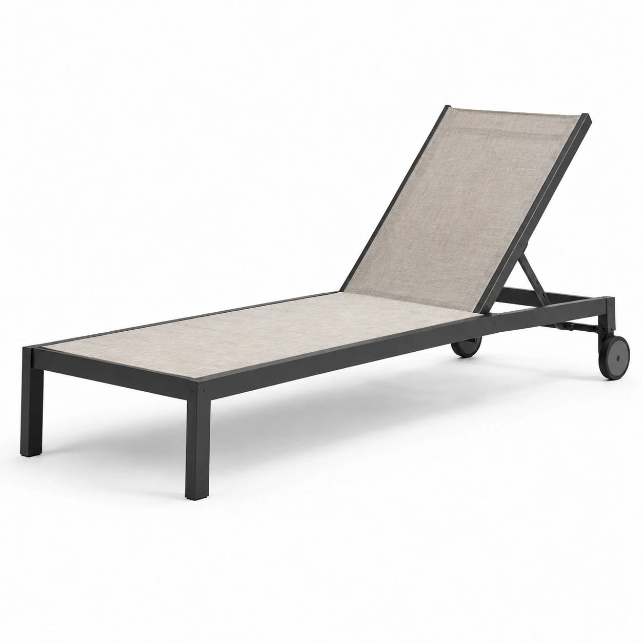 Tumbona de aluminio y tela ajustable beige