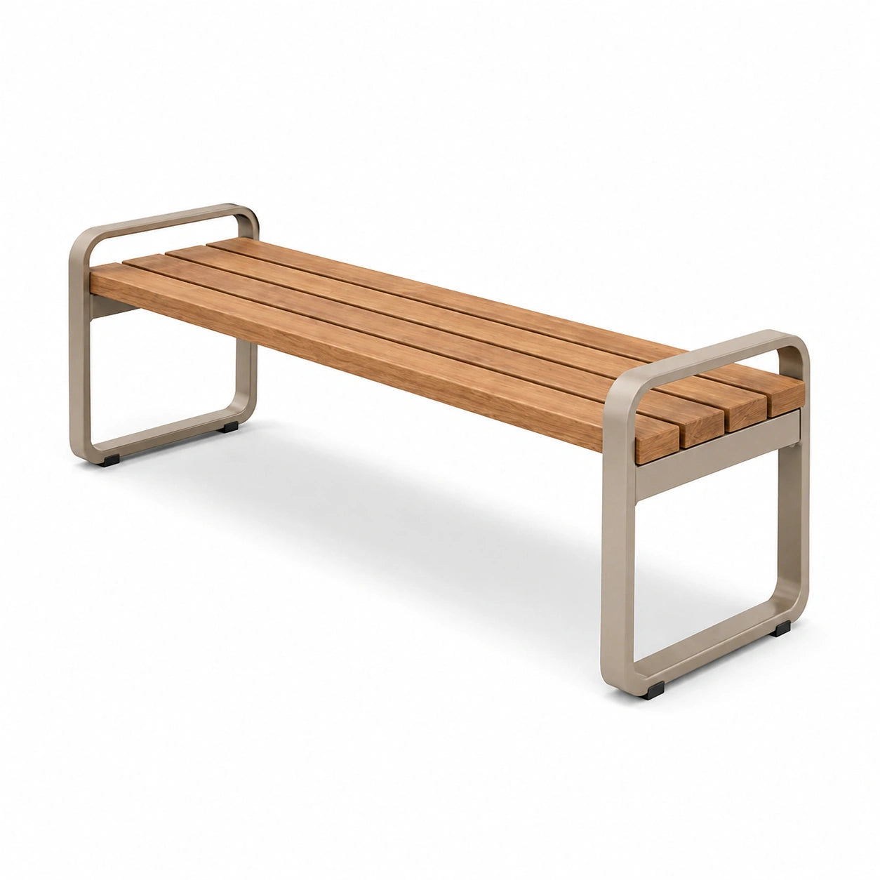 Banco de madera de teca y acero inoxidable 180 cm
