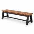 Banco de madera de acacia y metal para exteriores 150x35x45 cm