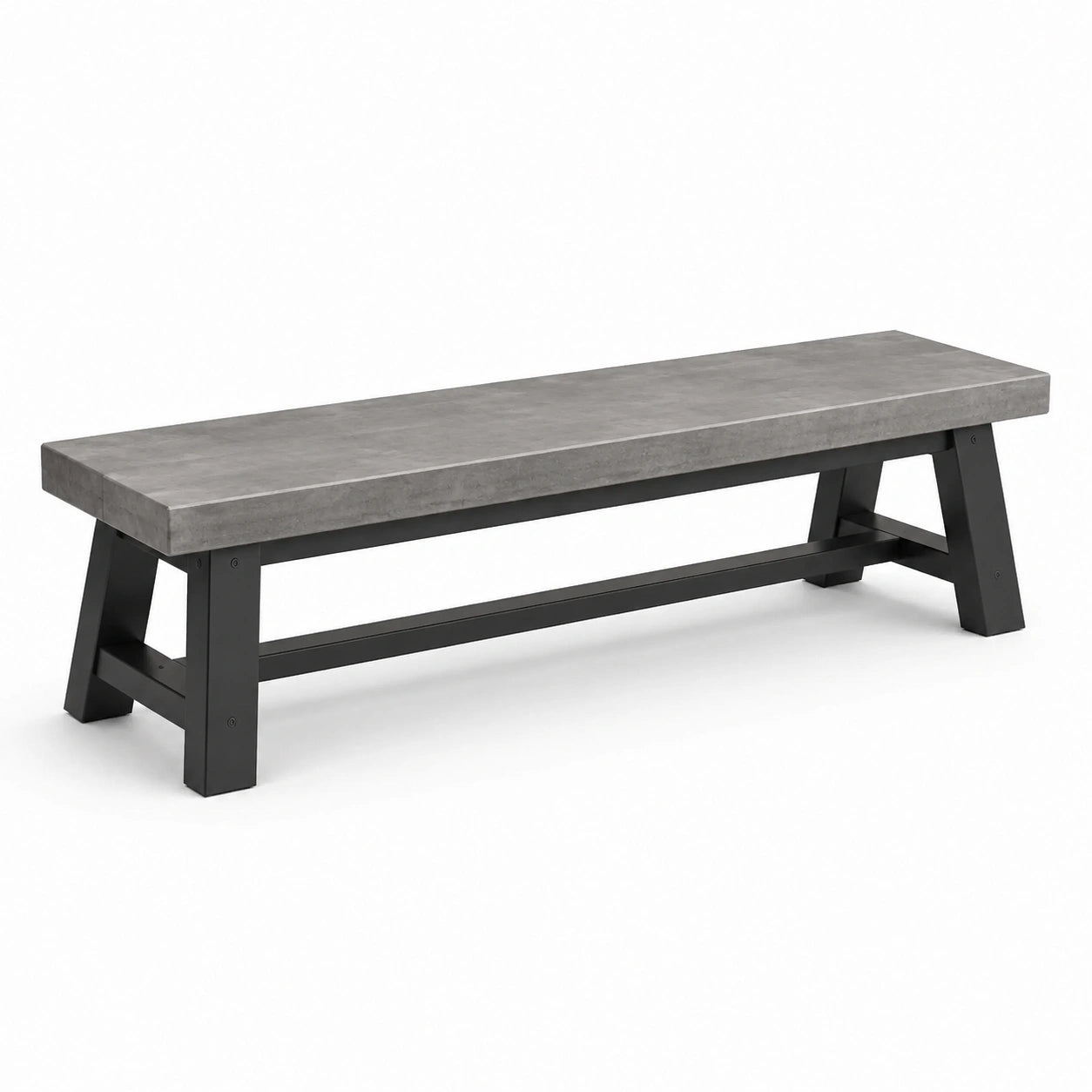 Banco de hormigón y acero gris 160 cm