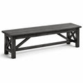 Banco de madera maciza de acacia gris 180x35x45 cm