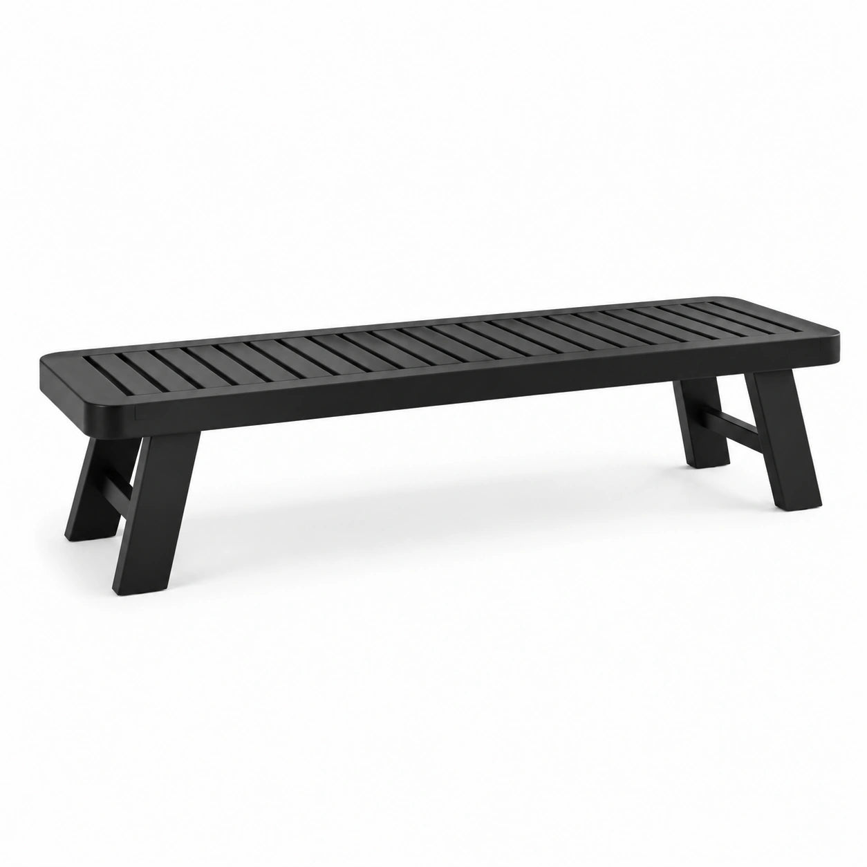 Banco de plástico reciclado negro 150 cm