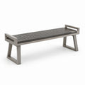 Banco de aluminio y madera sintética gris