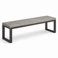 Banco de madera y metal gris y negro 140x35x45 cm
