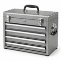 Caja de herramientas de acero con 4 cajones gris 45x20x35 cm