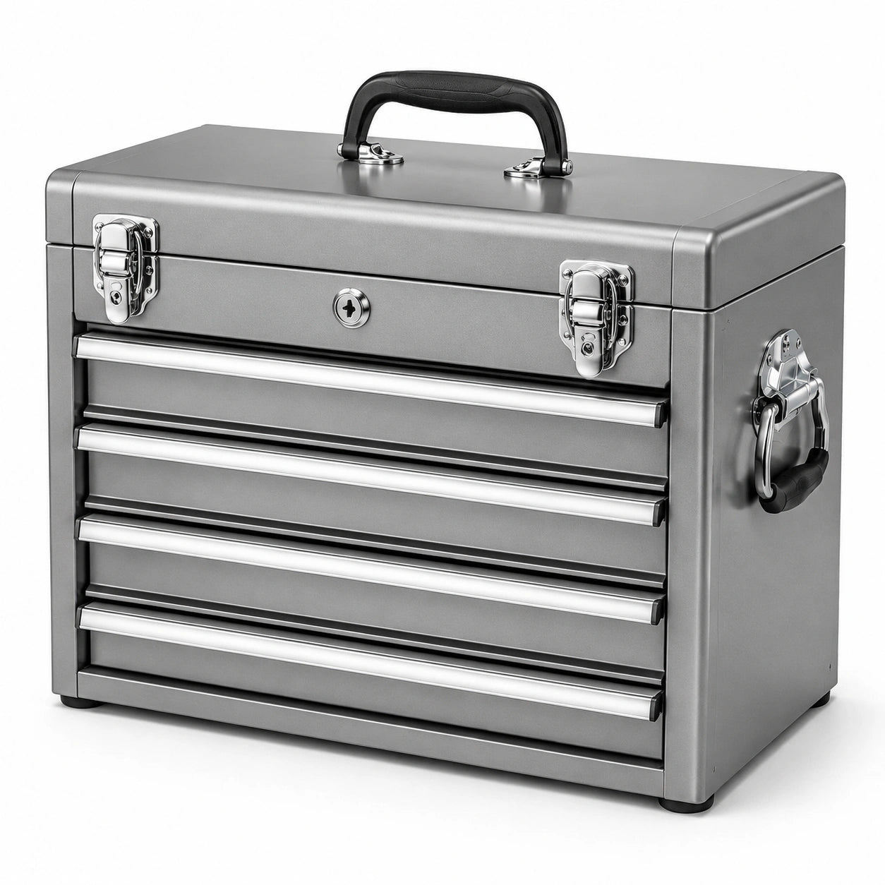 Caja de herramientas de acero con 4 cajones gris 45x20x35 cm