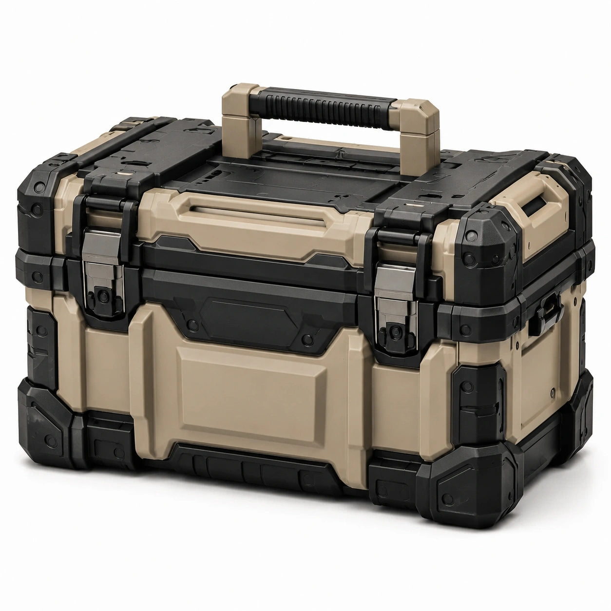Caja de herramientas de plástico negro y beige 45x30x25cm