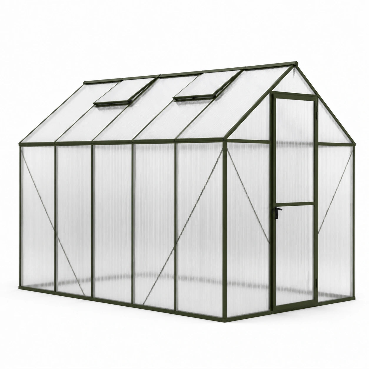 Invernadero de Policarbonato con Estructura de Aluminio 240x185x190 cm