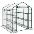 Invernadero de jardín con estructura de acero y cubierta de PVC 143x143x195 cm